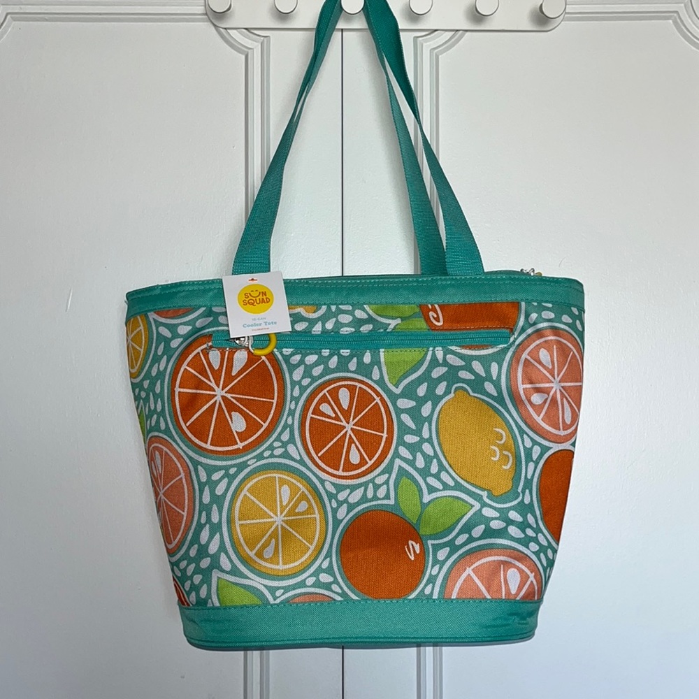 Insulated Tote Bag w/ Fruit Print